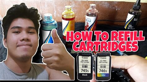 HOW TO REFILL INK CANON CARTRIDGES (TAGALOG) .
